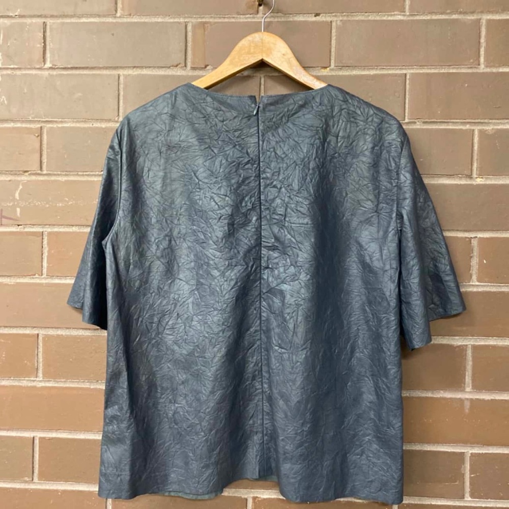 COS Blue/Grey Leather Top and Skirt - Picture 2 of 14